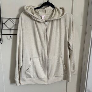 Joe Fresh Cream Zip-Up Hoodie 1X